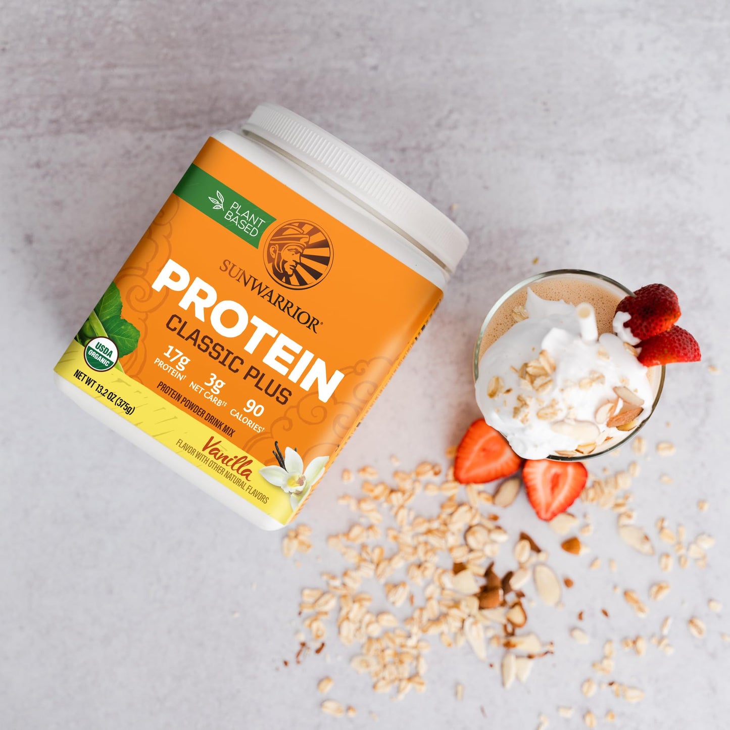 Brown Rice Protein Powder with Bcaa & Amino Acids Raw Rice Protein Shake Gluten Free Low Carb Dairy Free | Plant Based Classic Sprouted Brown Rice Protein Powder Natural 375g by Sunwarrior - Nirvana Guru