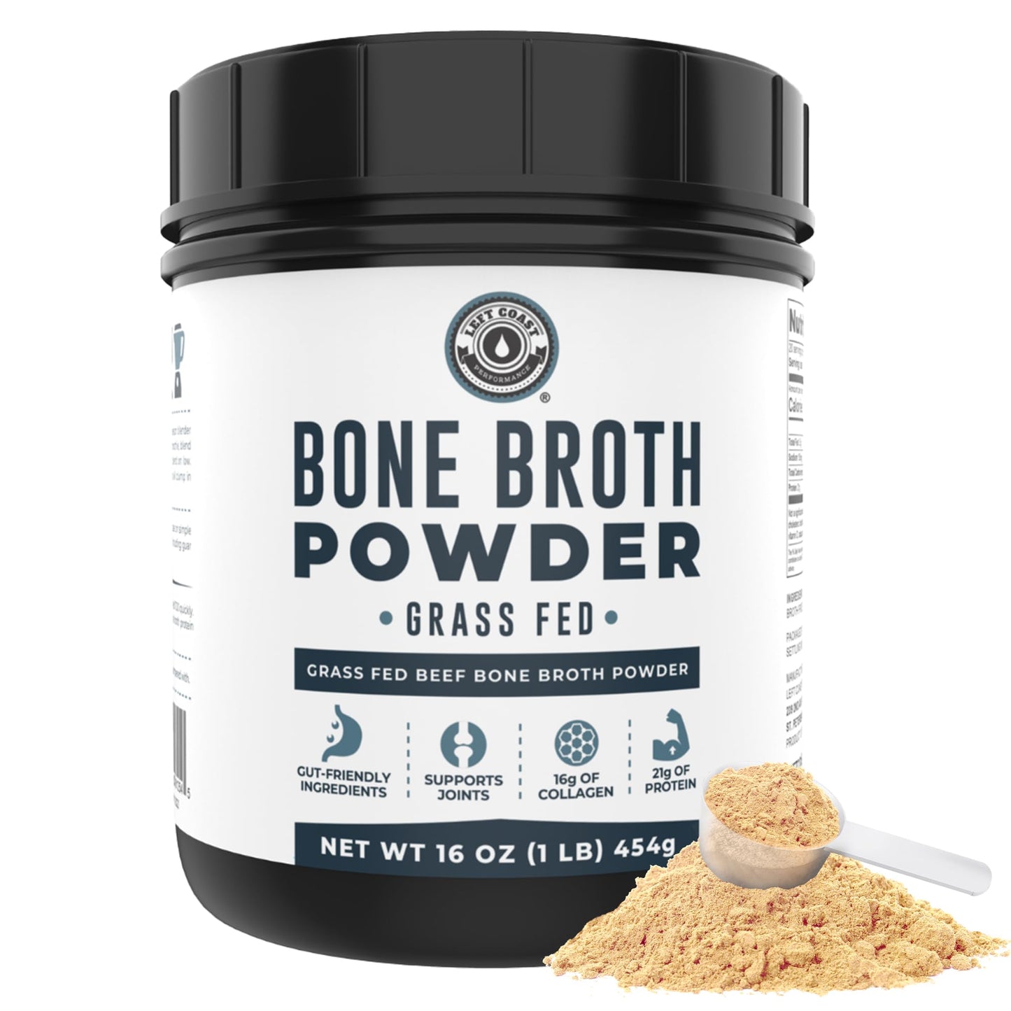 Bone Broth Protein Powder, Chocolate, Grass Fed 2lbs, 42 servings 16g protein, 13g Collagen. Low Carb, 2 net Carb, Dairy Free, Keto Friendly Bone Broth Protein Supplement with Collagen Types I & III - Nirvana Guru