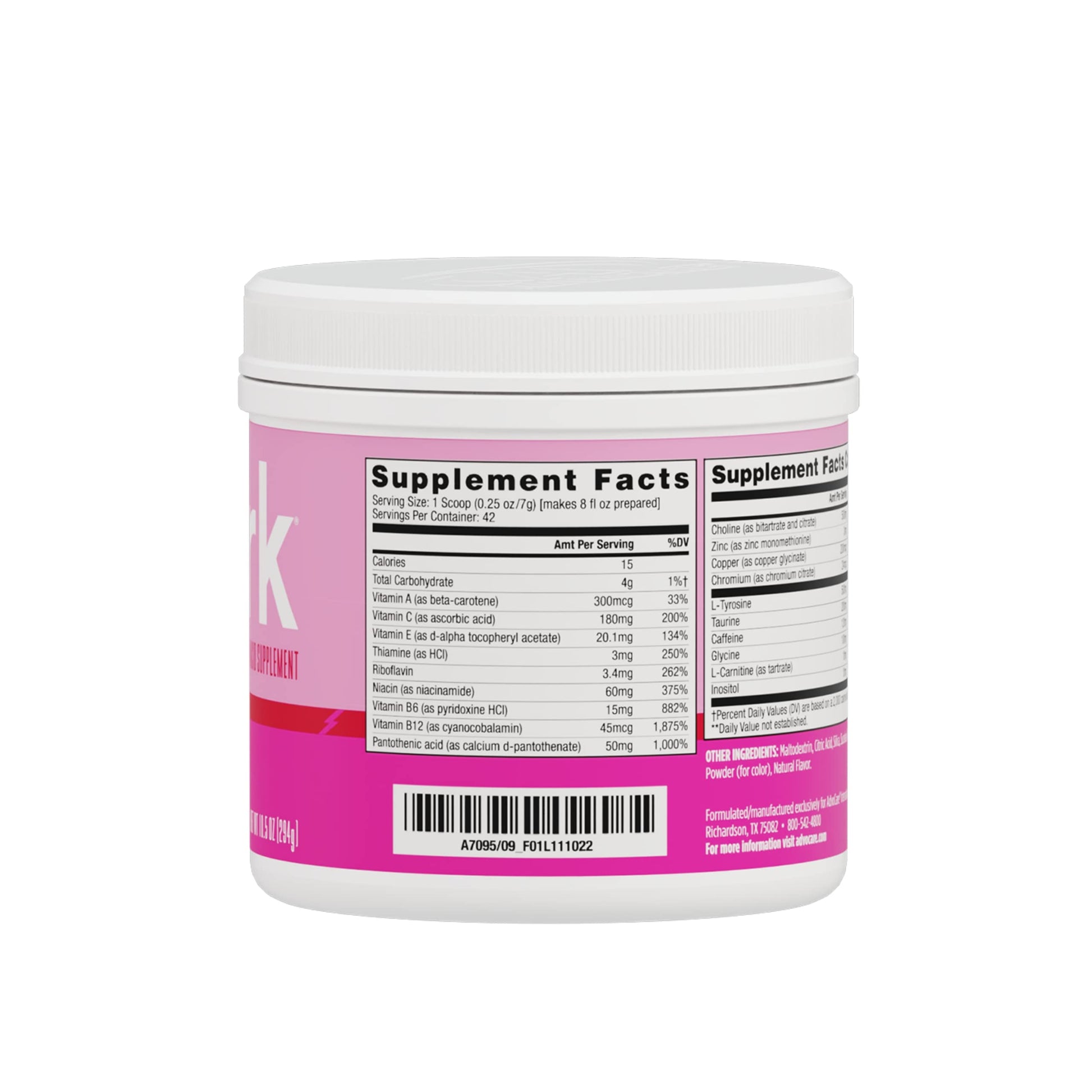 AdvoCare Spark Vitamin & Amino Acid Supplement - Focus & Energy Drink Powder Mix with Vitamin A, B-6, C & E - Also Includes L-Carnitine & L-Tyrosine - Fruit Punch - 10.5 oz Nirvana Guru