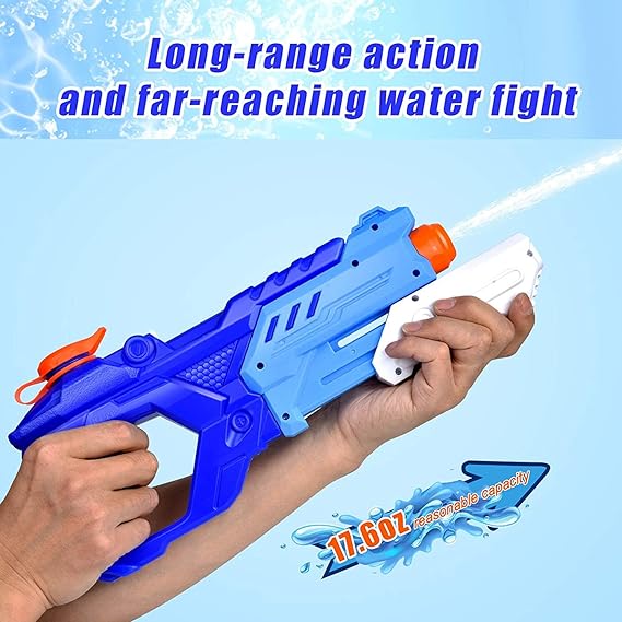 Quanquer 3 Pack Water Guns for Kids Adults - 600CC Squirt Water Toy Gun Super Blaster Soaker Long Range High Capacity Swimming Pool Beach Outdoor Fighting Toy for Boys Girls (Blue) nirvanaguru