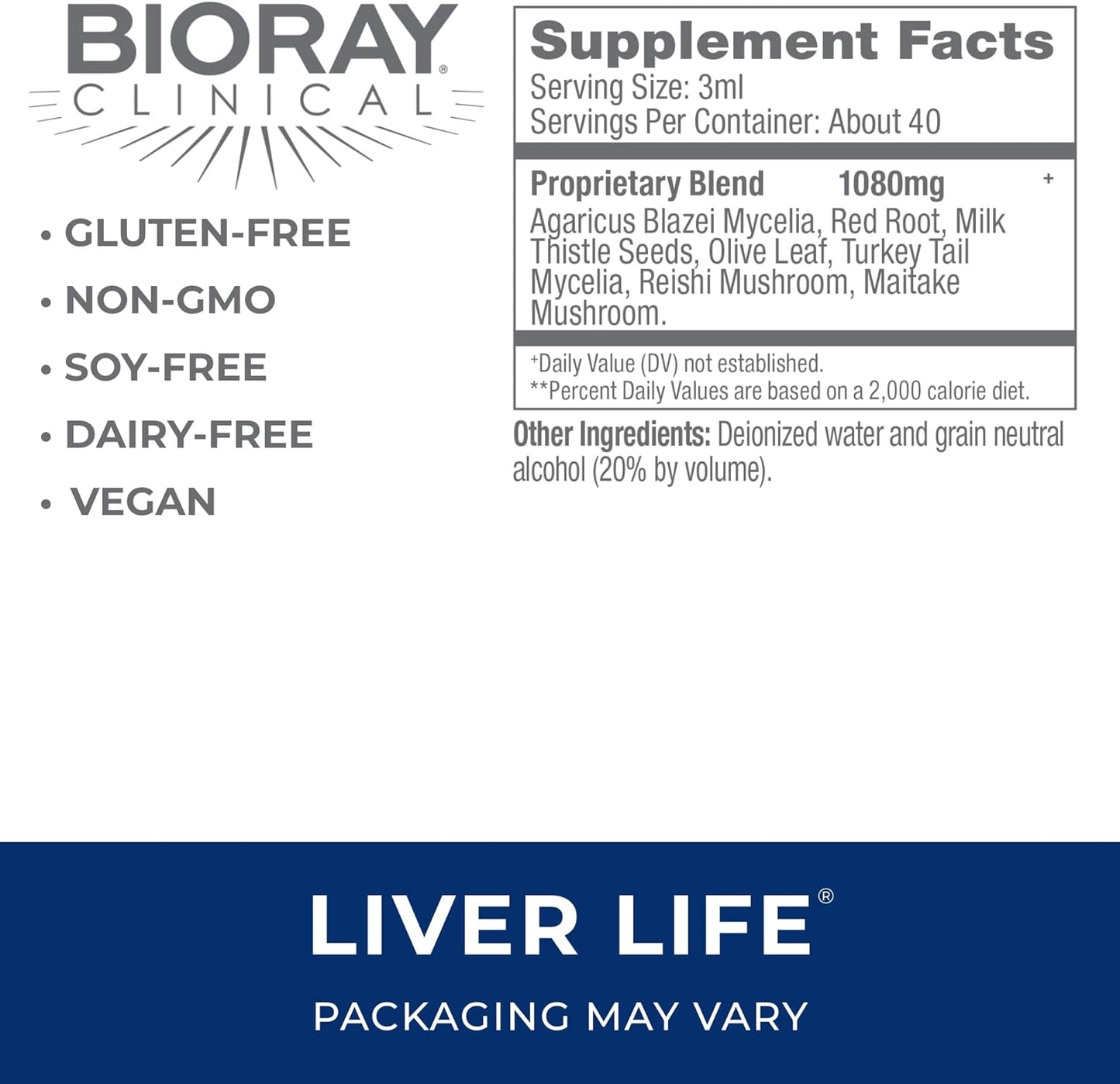 BIORAY Clinical Liver Life - 4 fl oz - Strengthens Liver Structure & Function - Non-GMO, Vegetarian, Gluten Free Nirvana Guru