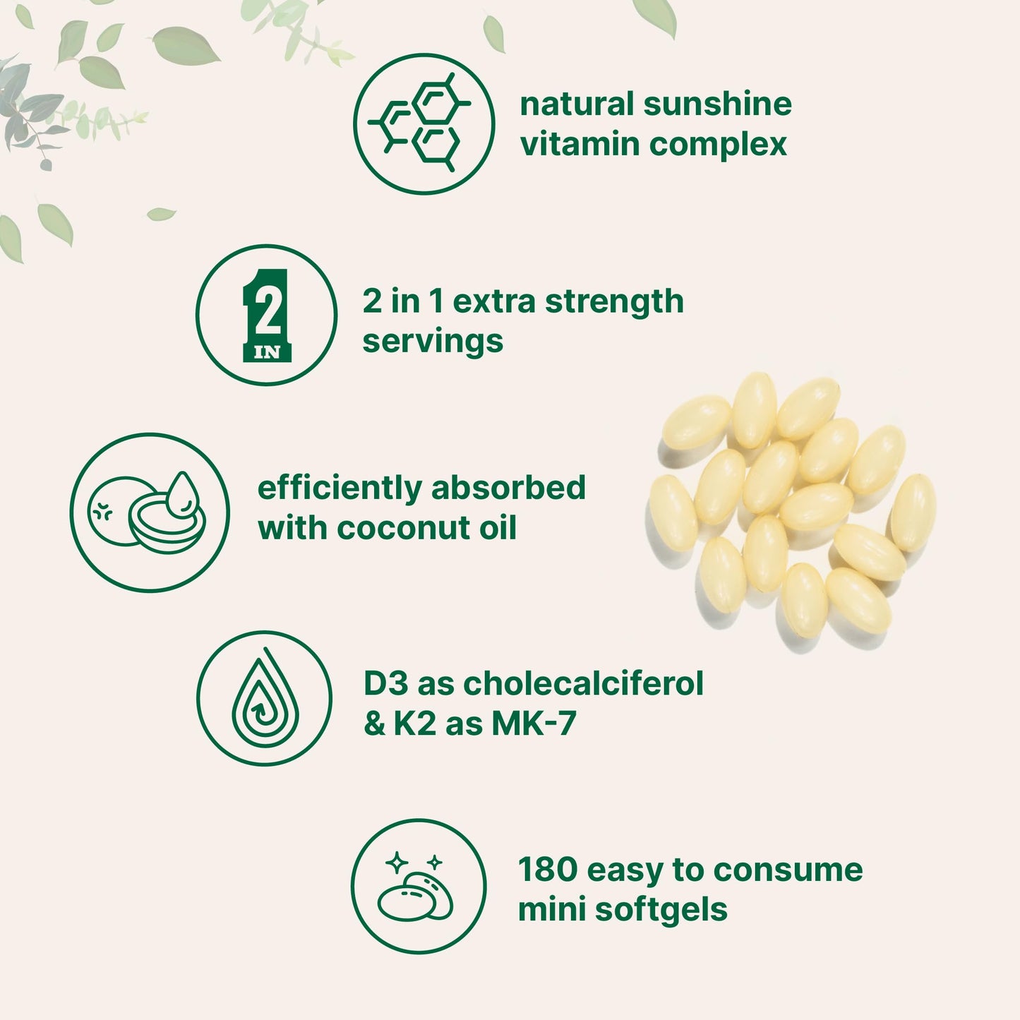 Micro Ingredients Vitamin D3 10,000 IU + K2 MK-7 200 mcg, 300 Softgels | Virgin Coconut Oil | 2-in-1 Bone, Immune & Heart Support | Easy to Swallow, Non-GMO
