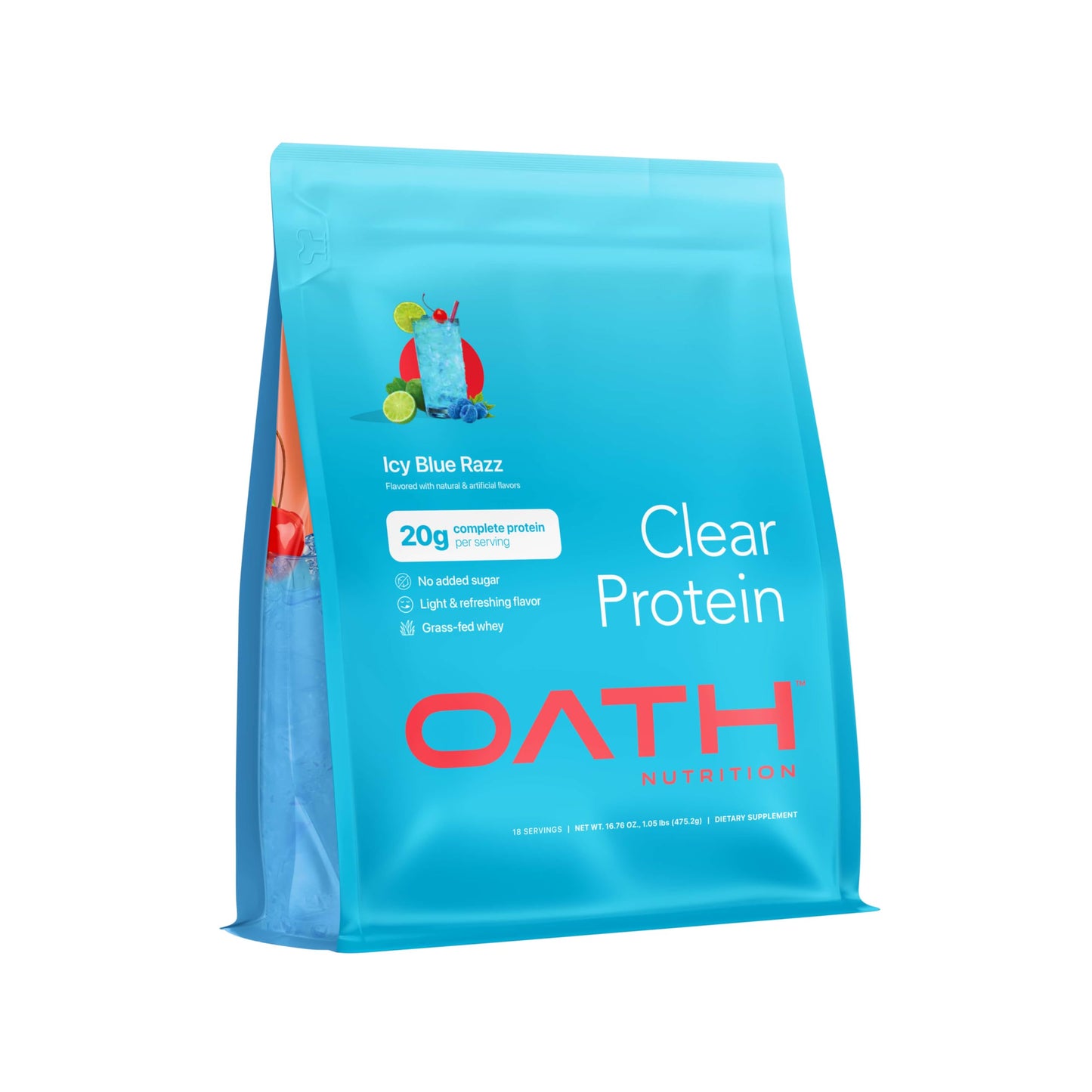 Clear Whey Isolate Protein Powder, Frosty Lemonade, 20g Complete Protein per Serving, No Added Sugar, Grass-Fed, 21 Servings Nirvana Guru