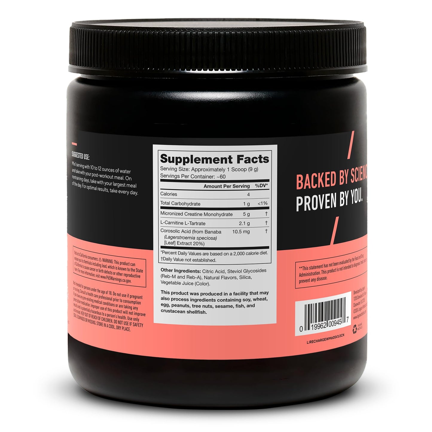 LEGION Recharge Post Workout Drink - Micronized Creatine Monohydrate Natural Post Workout Recovery Drink - Muscle Builder & Recovery Booster Post Workout Supplements (Strawberry Lemonade, 30 Servings) Nirvana Guru