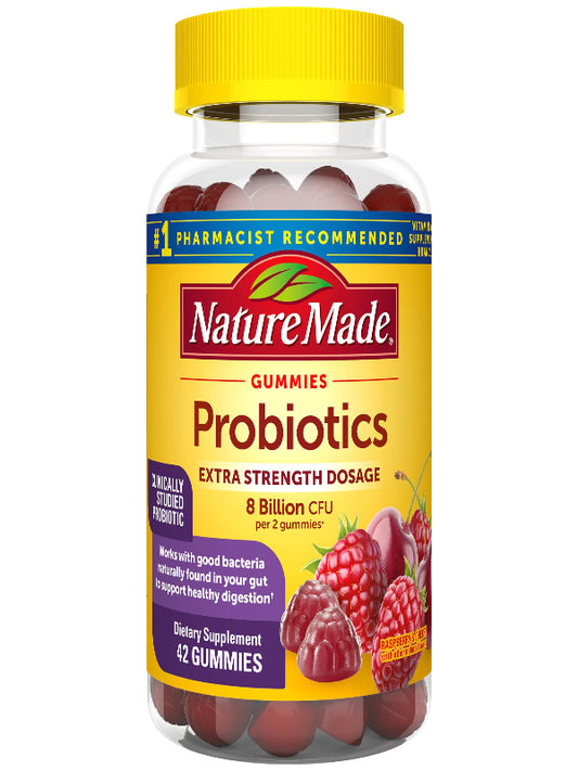 Nature Made Probiotics Extra Strength Dosage, Probiotics for Women and Men 8 Billion CFU per 2 Gummies, 42 Probiotic Gummies, 21 Day Supply - Nirvana Guru