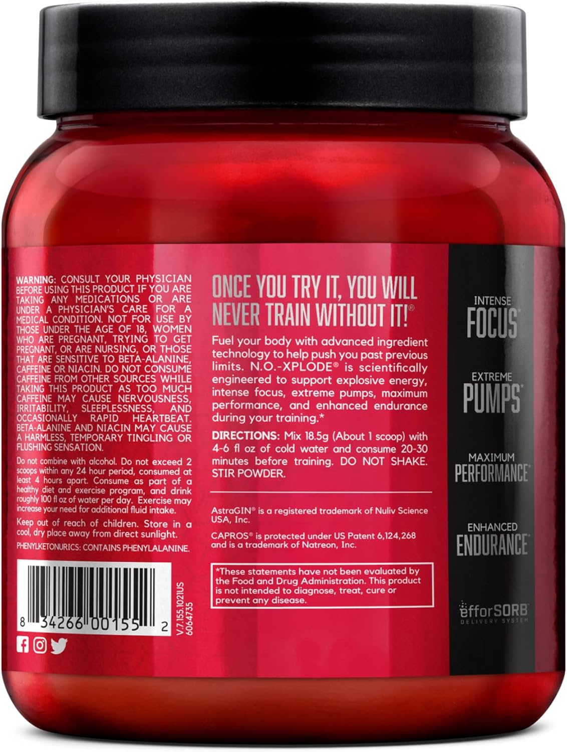 BSN N.O.-XPLODE Pre Workout Powder, Energy Supplement for Men and Women with Creatine and Beta-Alanine, Flavor: Fruit Punch, 30 Servings Nirvana Guru