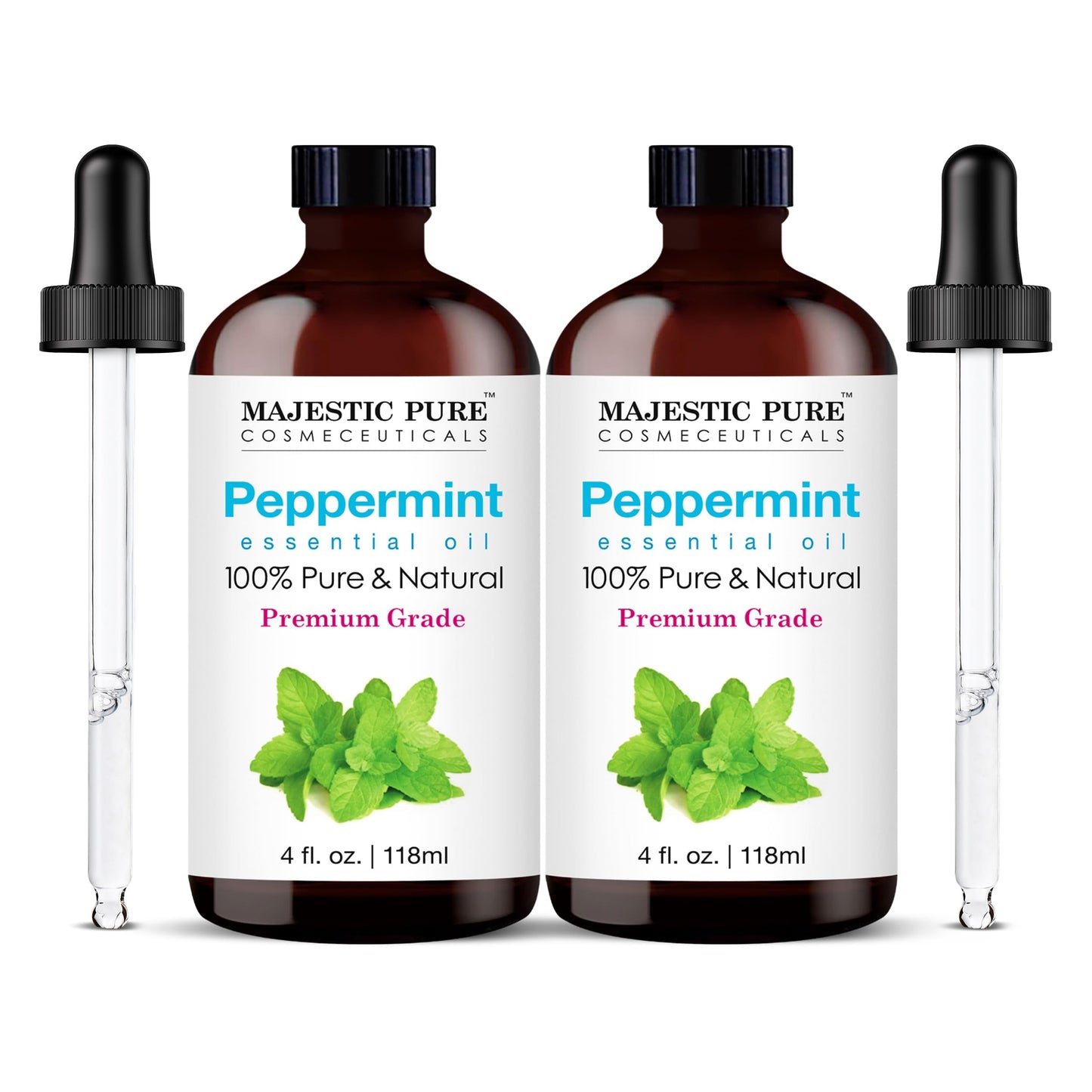 Majestic Pure Lavender Essential Oil with Glass Dropper | 100% Pure and Natural Lavender Oil | Premium Grade Essential Oils for Diffusers, Skin, Aromatherapy, Massage | 4 Fl Oz - Nirvana Guru