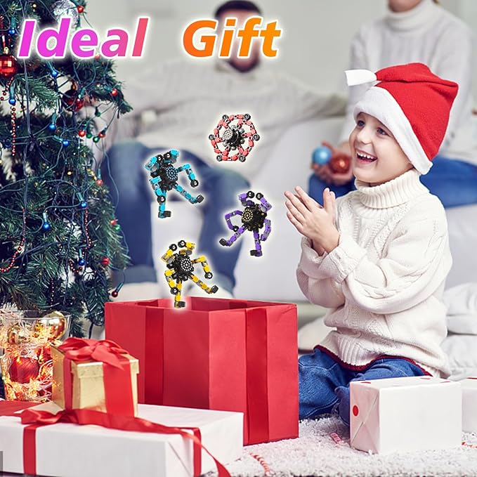 Transformable Fidget Spinners 4 Pcs for Kids and Adults Stress Relief Sensory Toys for Boys and Girls Fingertip Gyros for Party Favors Stocking Stuffers Bulk for Kids nirvanaguru