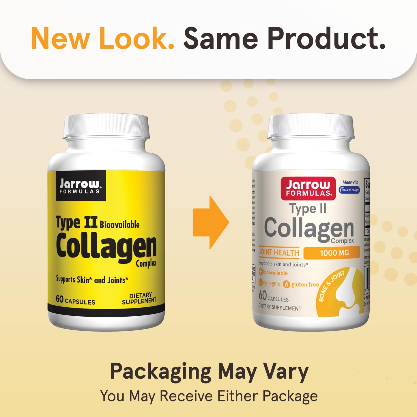 Jarrow Formulas Type II Collagen Complex 1000 mg Supplements, Supports Skin and Joint Health, 60 Capsules, 30 Day Supply - Nirvana Guru