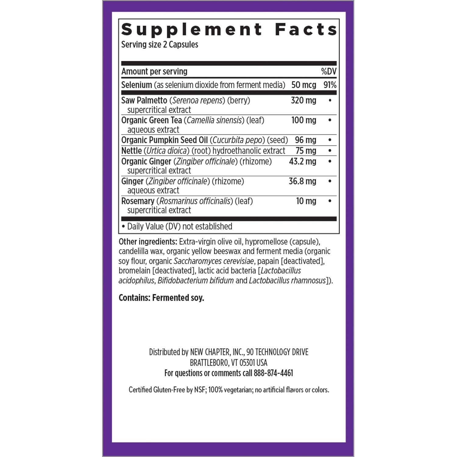 New Chapter Prostate Supplement - Prostate 5LX™ with Clinical Strength Saw Palmetto + Fermented Selenium for Men’s Wellness - 180 ct Vegetarian Capsule - Nirvana Guru