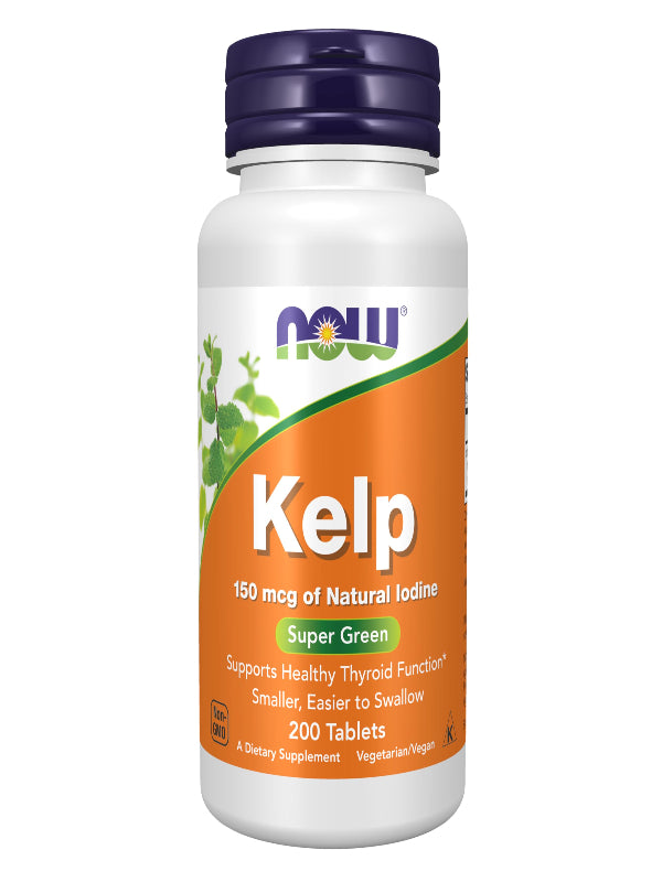 NOW Foods Supplements, Kelp 150 mcg of Natural Iodine, Easier to Swallow Tablet, Super Green, 200 Tablets Nirvana Guru