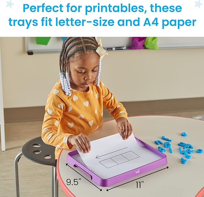 hand2mind Magnetic Dry Erase Activity Trays, Stackable Trays for Classroom, Magnetic Letter Trays, White Boards for Kids, Science of Reading Classroom Materials, Teacher Classroom Supplies Nirvana Guru