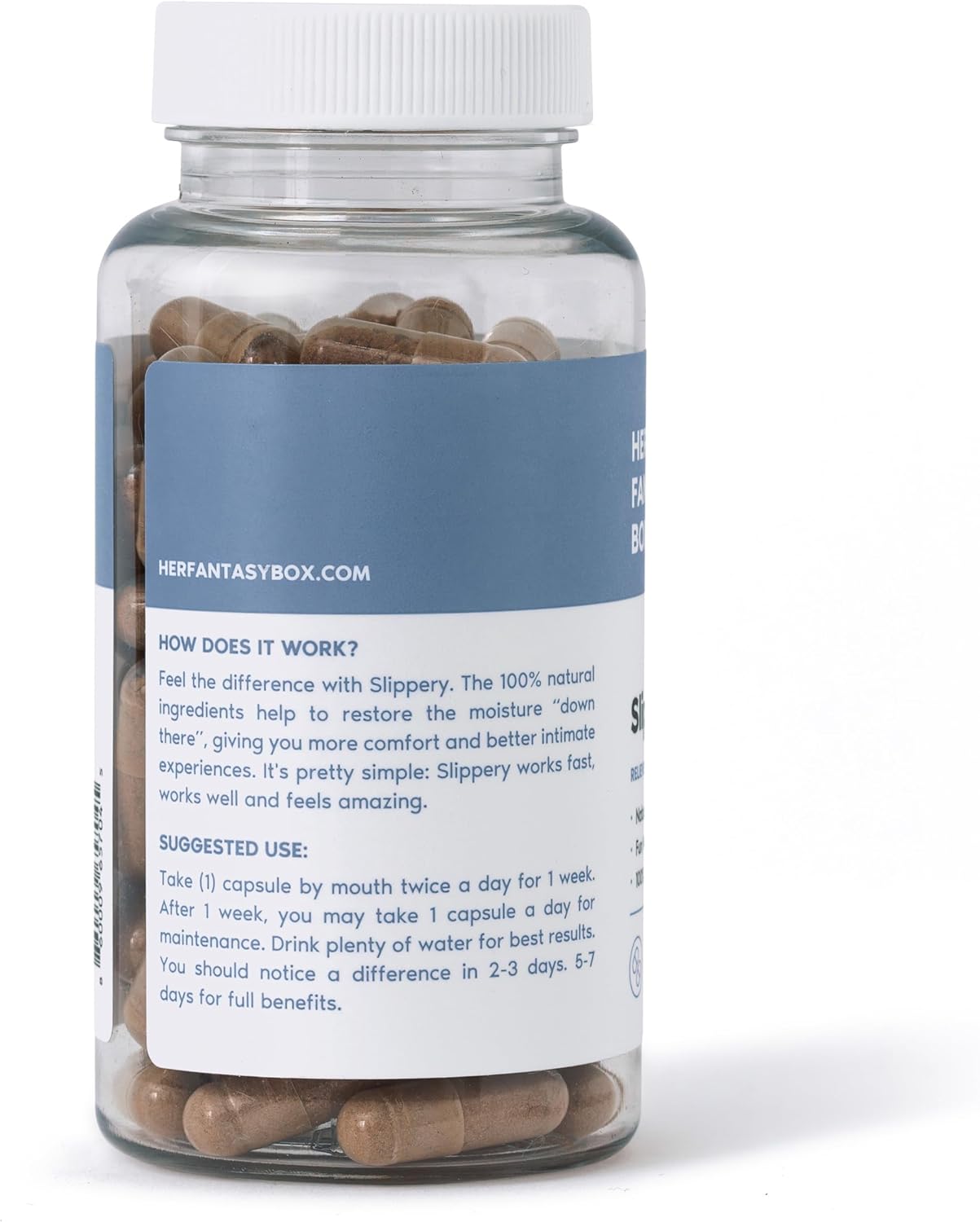 Her Fantasy Box | Slippery Box Feminine Care for Vaginal Health - 60 Fast-Acting Capsules for Women's Wellness, pH Balance, and Intimate Support