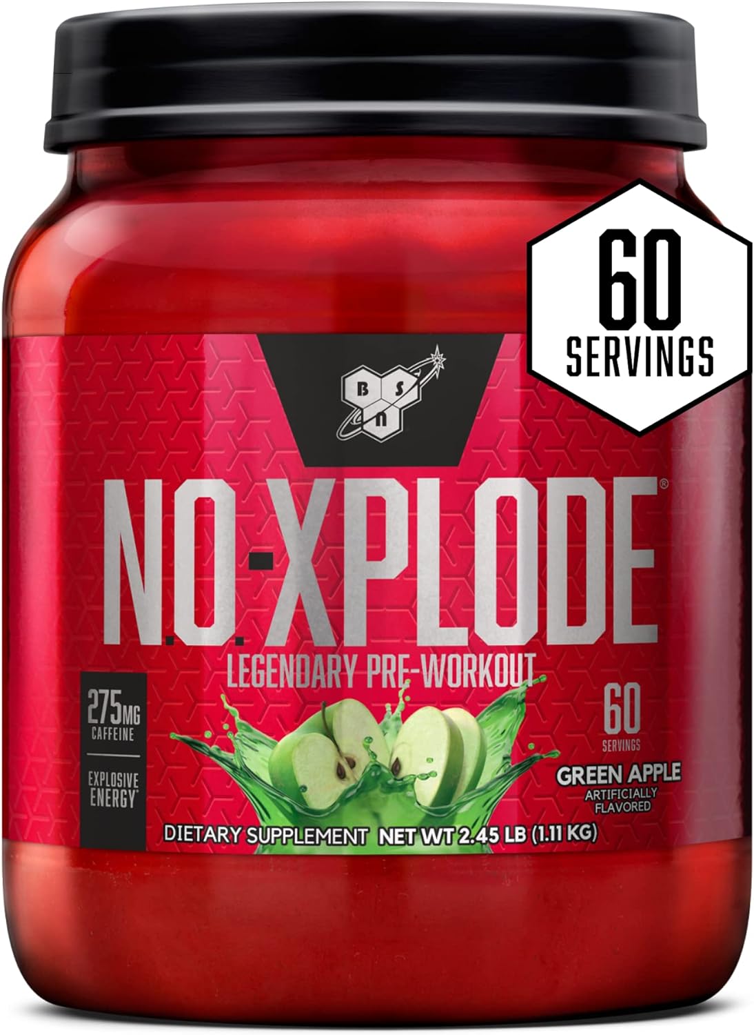 BSN N.O.-XPLODE Pre Workout Powder, Energy Supplement for Men and Women with Creatine and Beta-Alanine, Flavor: Fruit Punch, 30 Servings Nirvana Guru