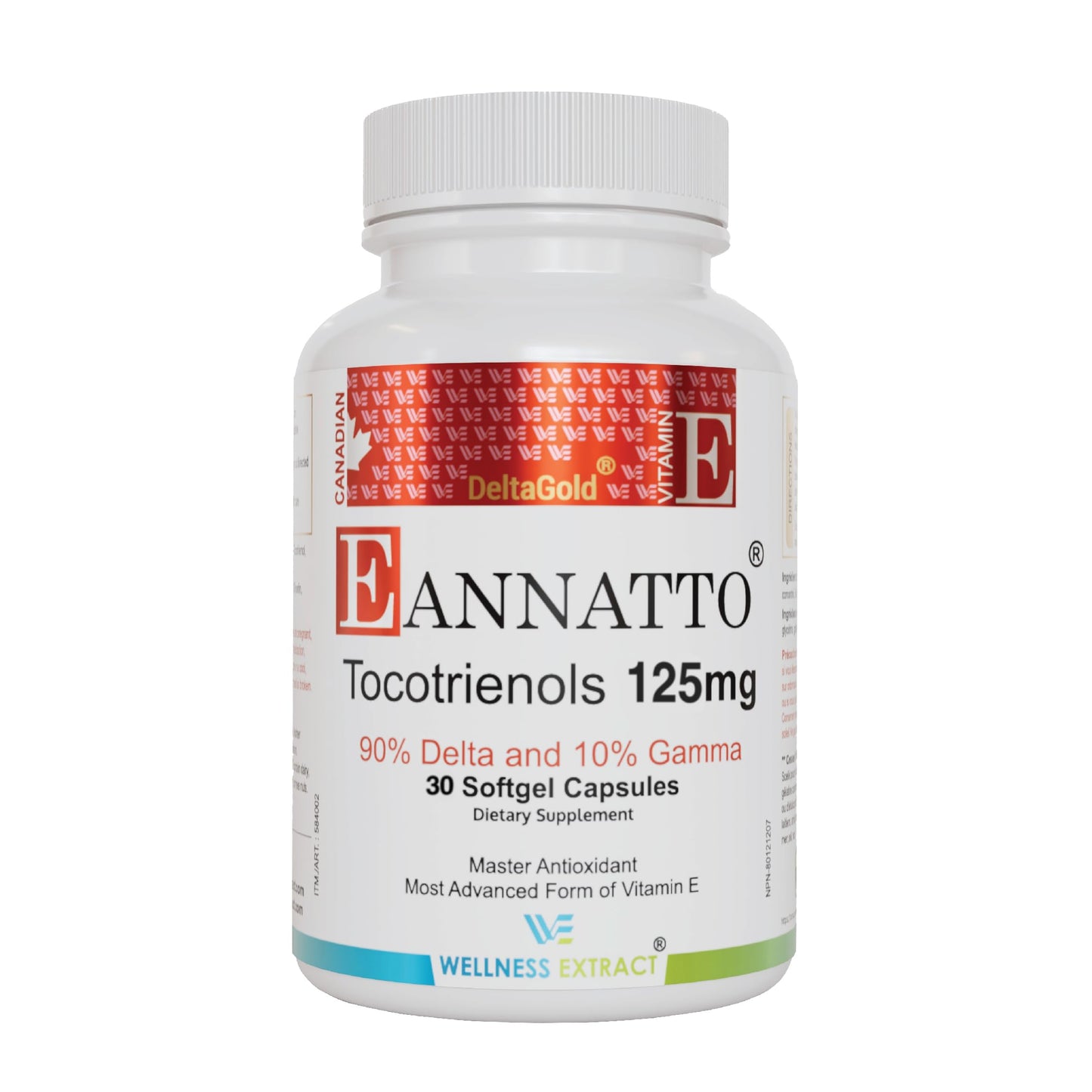 Eannatto Tocotrienols Vitamin E Supplements Tocopherol Free, Supports Immune Health, Non-GMO, Gluten Free & Antioxidant (125MG 60 Softgels) Nirvana Guru