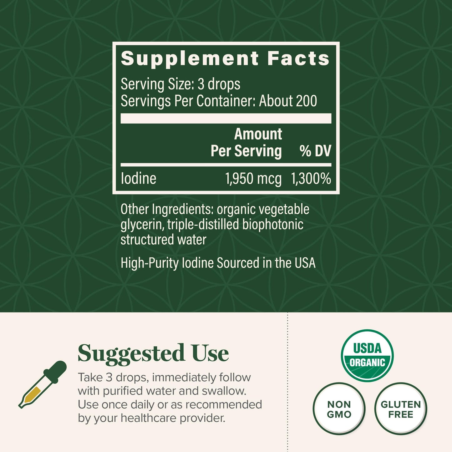 Global Healing Center - Detoxadine - Organic Nascent Liquid Iodine Supplement Drops for Thyroid Support, Detox Cleanse, and Metabolism - Non-GMO, Vegan, 200 Servings Iodine Drops (1 Oz) Nirvana Guru
