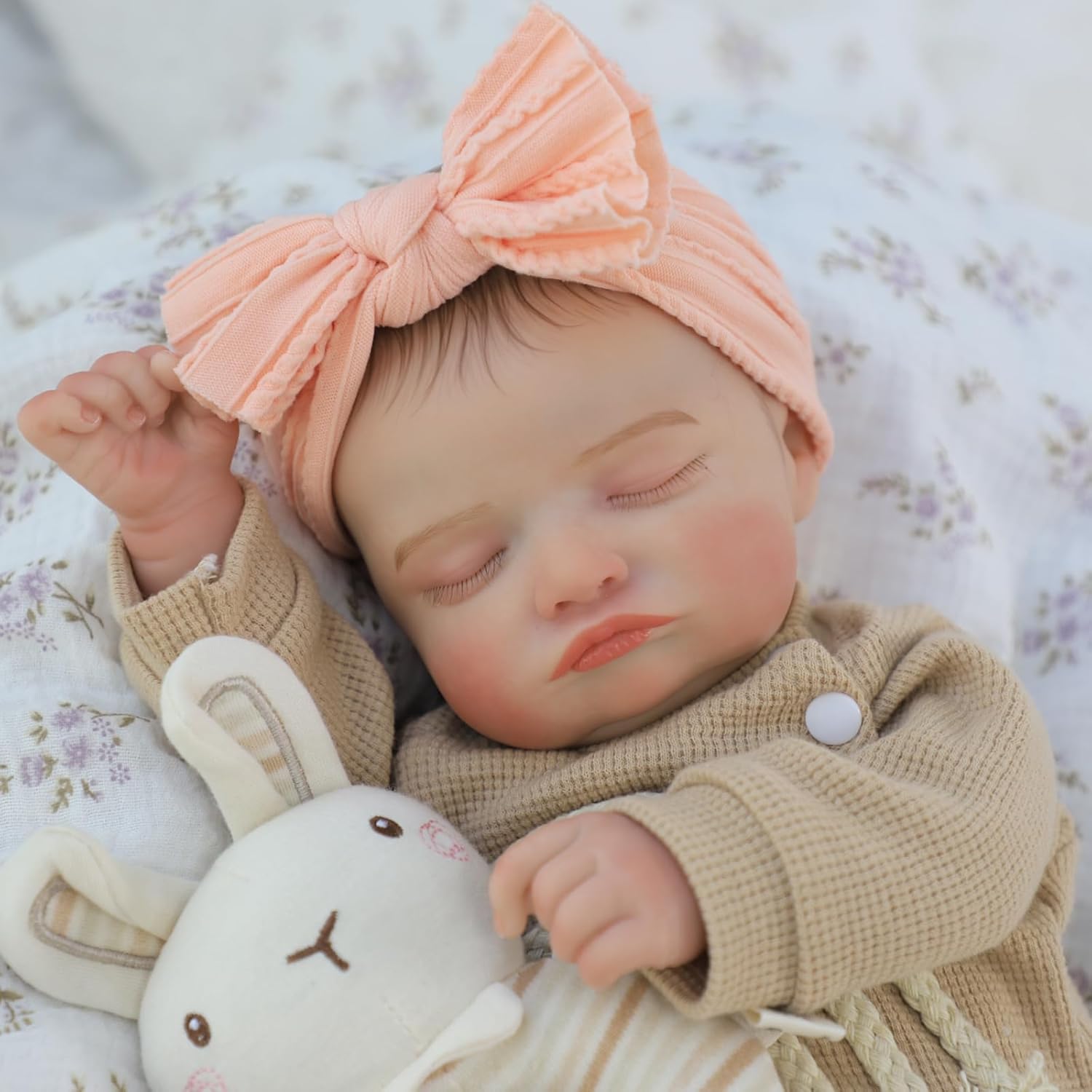 Lifelike Reborn Baby Dolls-20 inch Sleeping Realistic Newborn Baby Dolls, Soft Cloth Body with Feeding Toy for Kids Age 3 + Nirvana Guru