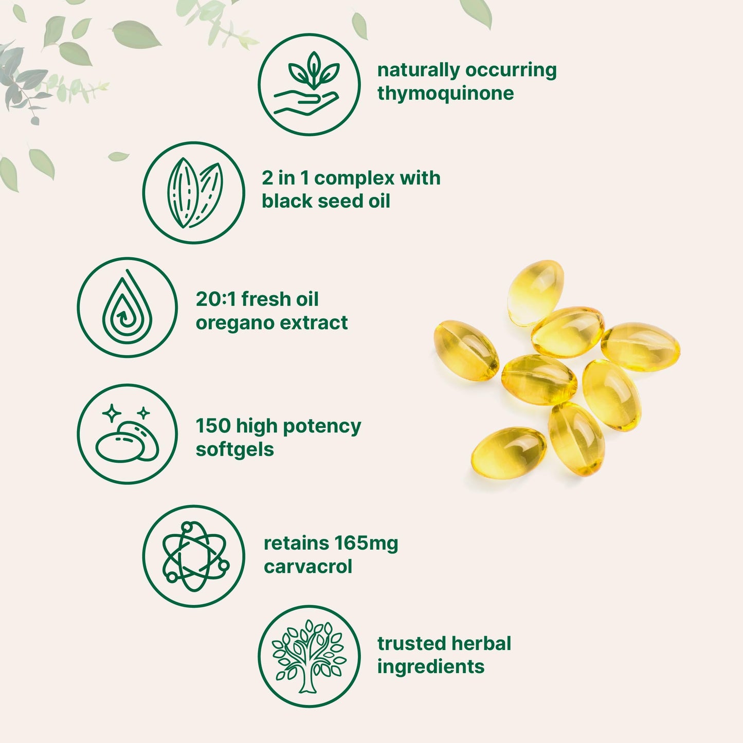 Micro Ingredients Oil of Oregano Softgels, 300 Count | 2 in 1 Formulated with Black Seed Oil, 4X Strength Carvacrol & Thymoquinone | Plant Based, Non-GMO, & Immune Support