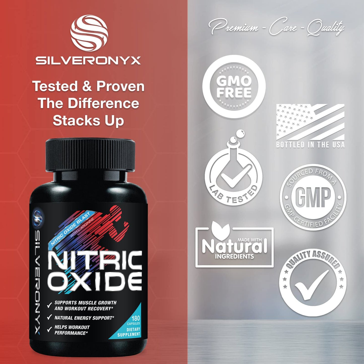 Extra Strength Nitric Oxide Supplement 3X Strength L Arginine, Citrulline Malate, AAKG, Beta Alanine - Premium Muscle Supporting Nitric Booster - Natural Energy & Heart Health Support - 180 Capsules Nirvana Guru