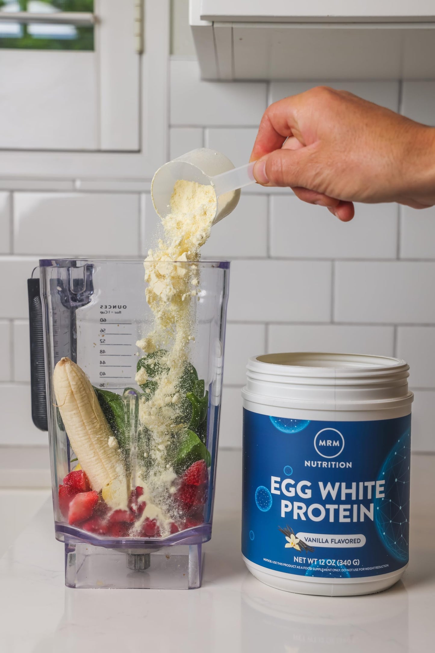 MRM Nutrition Egg White Protein | Vanilla Flavored | 23g Fat-Free Protein | with Digestive enzymes | Highest Biological Value | Clinically Tested | 20 Servings - Nirvana Guru