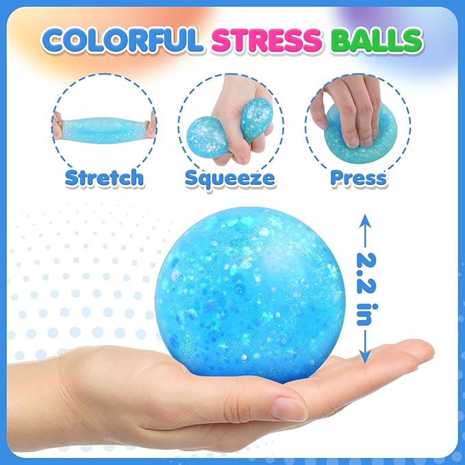 6 Set Squishy Sensory Stress Squeezing Balls forAdults: Best Calming Tool to Relieve Anxiety, Vent Mood and Improve Focus, Easter Basket Stuffers for Kids, Goodie Bag Stuffers nirvanaguru