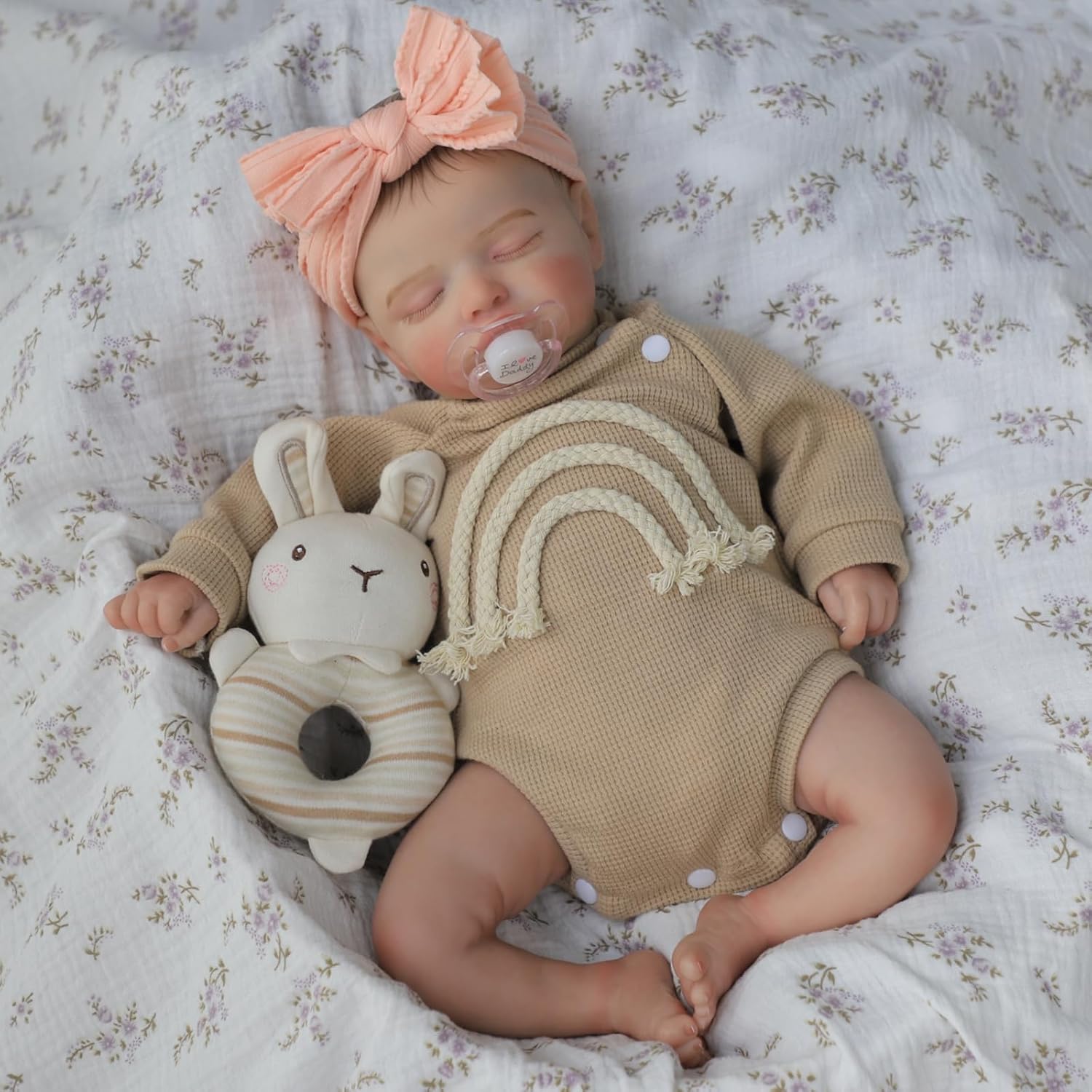 Lifelike Reborn Baby Dolls-20 inch Sleeping Realistic Newborn Baby Dolls, Soft Cloth Body with Feeding Toy for Kids Age 3 + Nirvana Guru