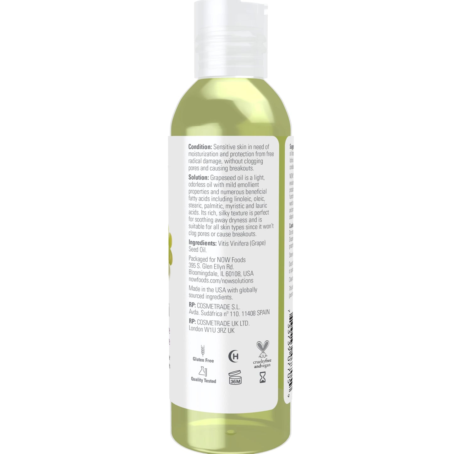 NOW Foods Solutions, Grapeseed Oil, Skin Care for Sensitive Skin, Light Silky Moisturizer for All Skin Types, 16-Ounce - Nirvana Guru