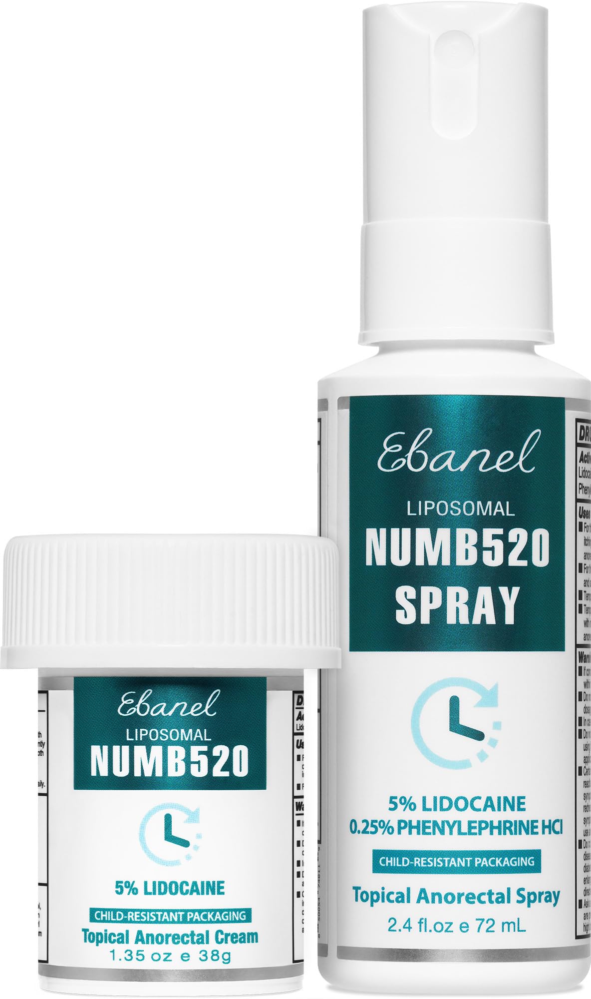 Ebanel 5% Lidocaine Numbing Cream, Pain Relief Burn Itch Numb Cream, Maximum Strength Topical Anesthetic with Allantoin, Vitamin E for Local and Anorectal Uses, Hemorrhoid Treatment, 1.35 Oz