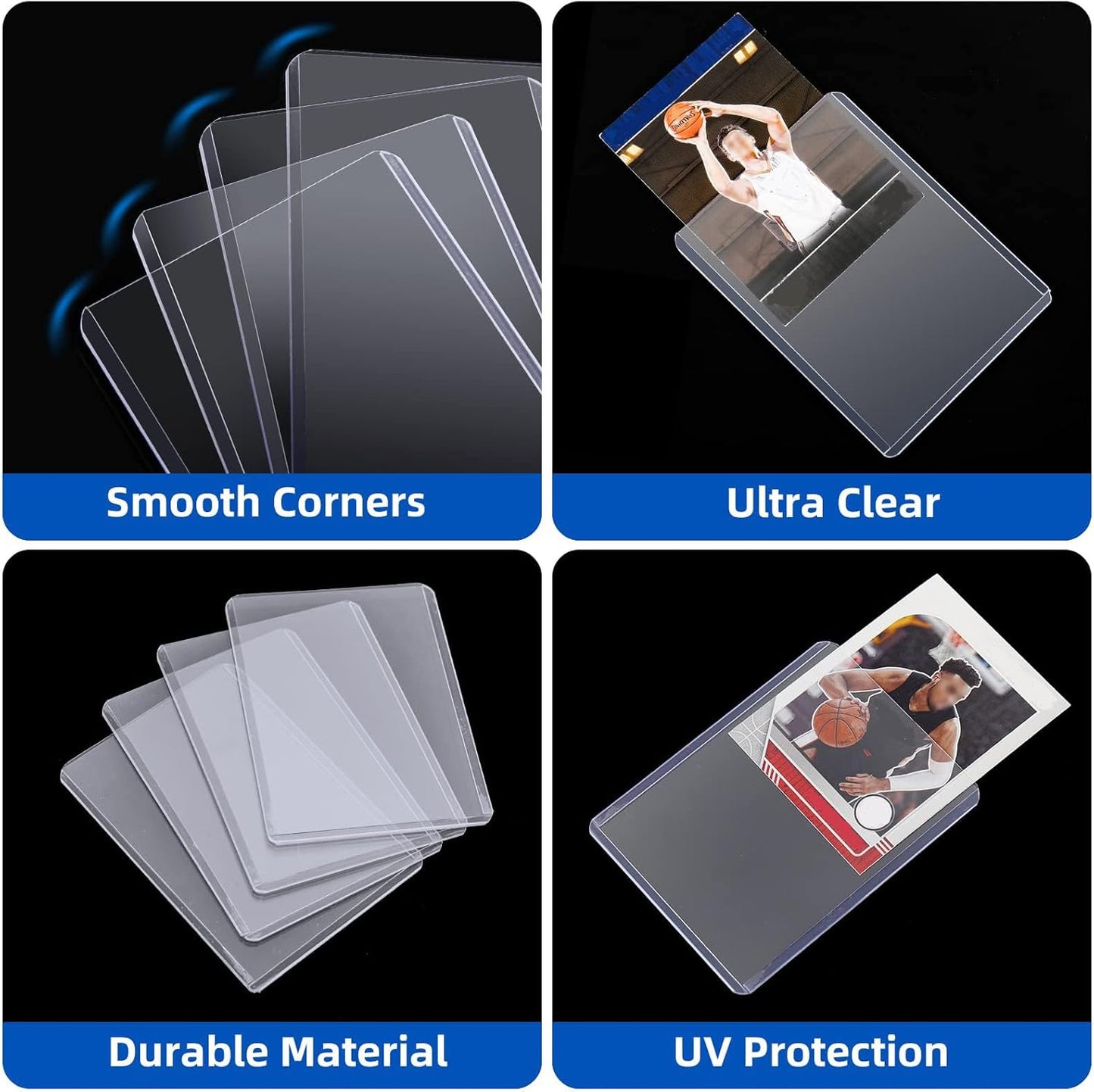 1000 Card Sleeves Top Loaders for Cards, Arjiekwei 3"X4" Baseball Card Protectors Hard Plastic, Premium Toploaders Card Holder for Trading Sports Football Game Card(500 Top Loaders + 500 Card Sleeves) Nirvana Guru