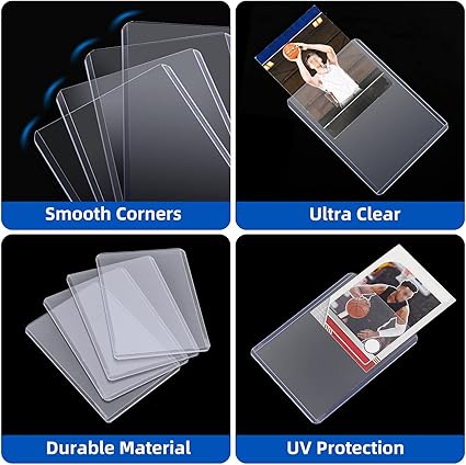 200 Card Sleeves Top Loaders for Cards, Arjiekwei 3"X4" Baseball Card Protectors Hard Plastic, Premium Toploaders Card Holder for Trading Sports Football Game Cards(100 Top Loaders + 100 Card Sleeves) nirvanaguru