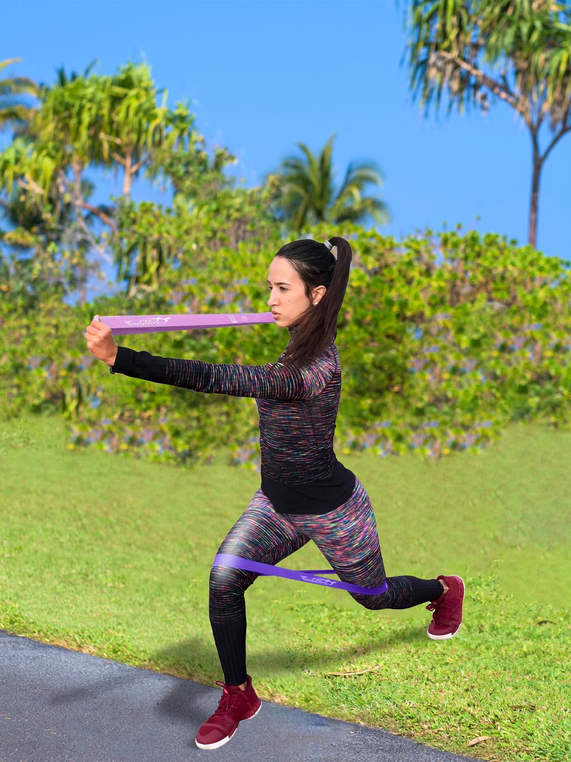 Fit Simplify Resistance Loop Exercise Bands with Instruction Guide and Carry Bag, Set of 5 Nirvana Guru