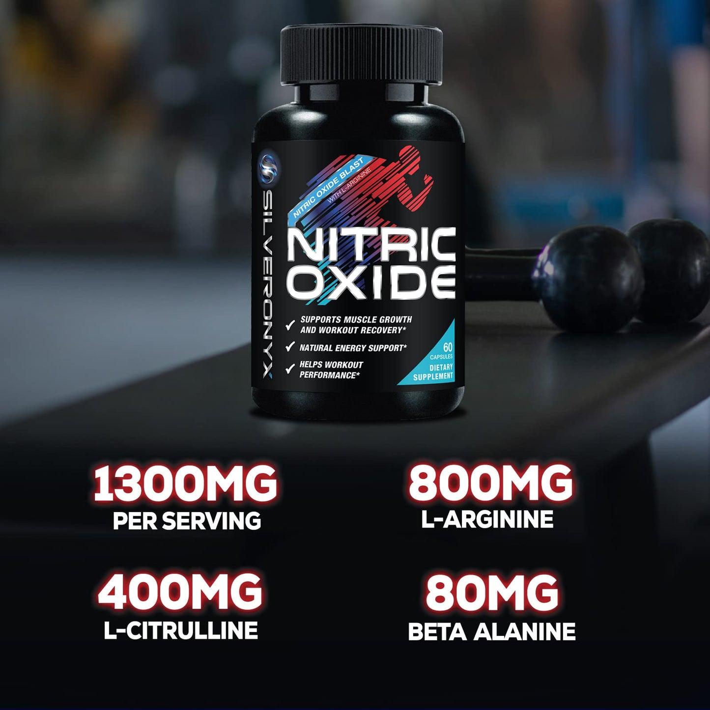 Extra Strength Nitric Oxide Supplement 3X Strength L Arginine, Citrulline Malate, AAKG, Beta Alanine - Premium Muscle Supporting Nitric Booster - Natural Energy & Heart Health Support - 180 Capsules Nirvana Guru