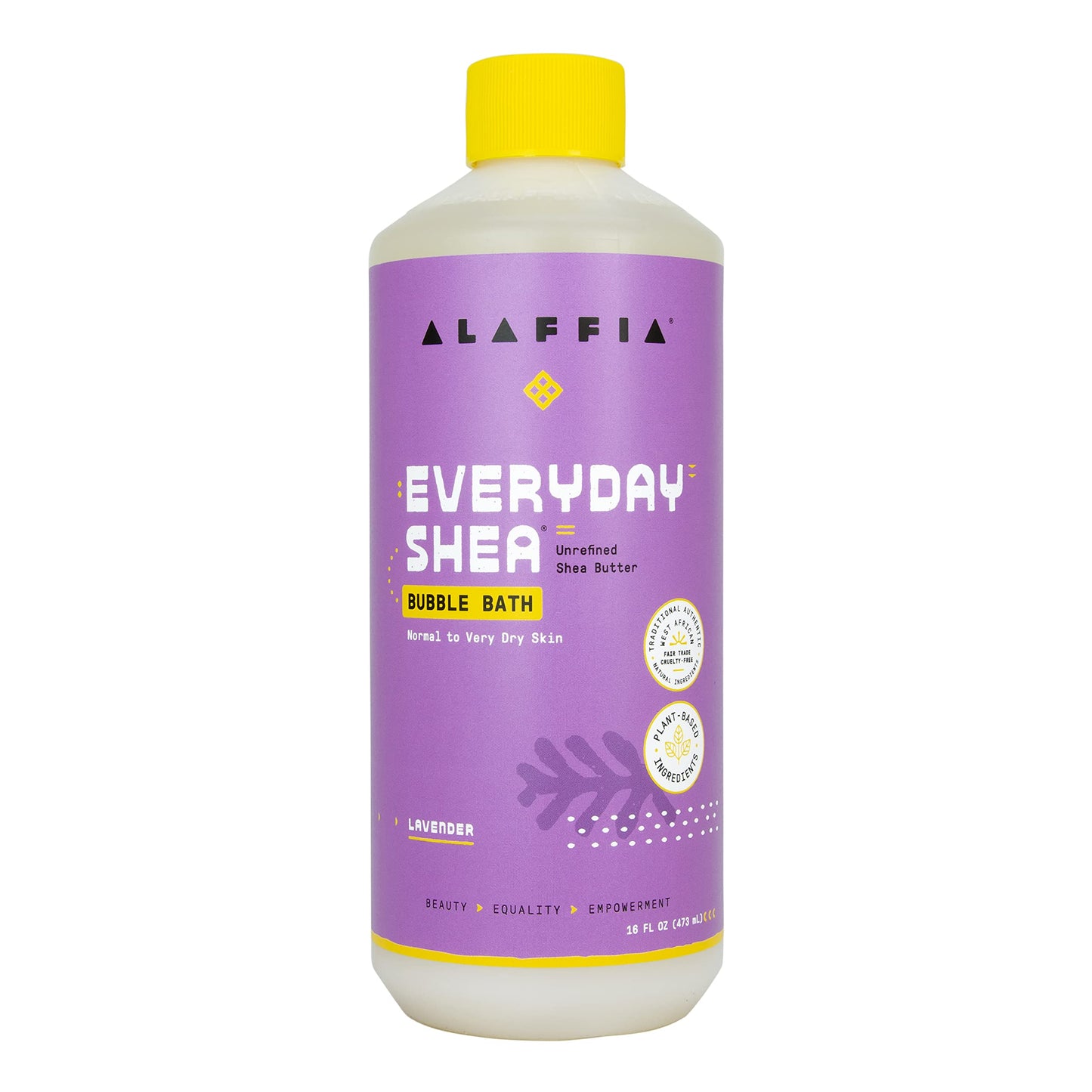 Alaffia Everyday Shea Bubble Bath, Soothing Support for Deep Relaxation and Soft Moisturized Skin, Made with Fair Trade Shea Butter, Cruelty Free, No Parabens, Vegan, Lavender, 16 Fl Oz - Nirvana Guru