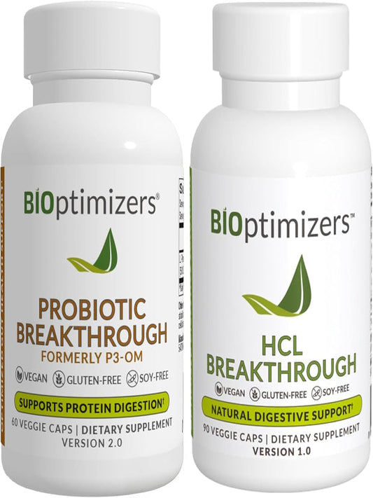 BiOptimizers - P3-OM (60 Capsules) and HCL Breakthrough (90 Capsules) Supplement Bundle Nirvana Guru