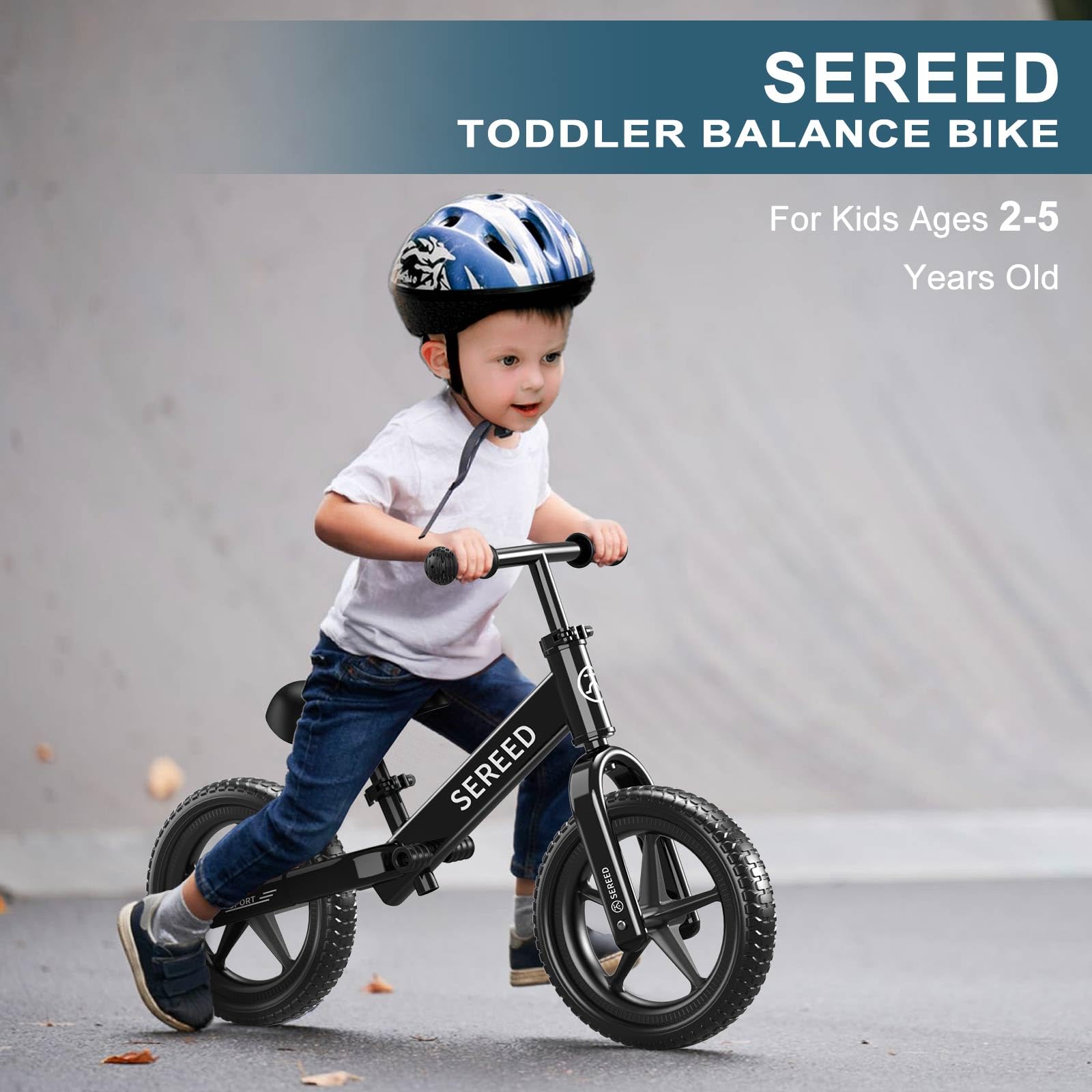 SEREED Toddler Balance Bike 2 Year Old, No Pedal Kids Toy Bike for 2-5 Years Old, Tool-Free Adjustment, Gift for 2-3 Boys Girls, Customize Plate with 3pcs Stickers (White) Nirvana Guru