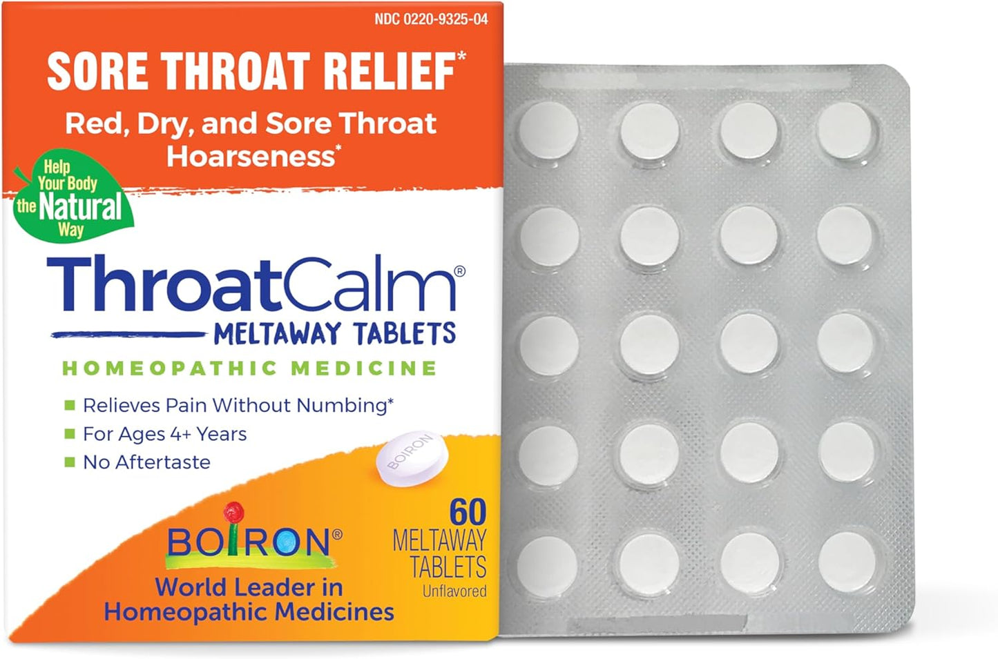 Boiron ThroatCalm Tablets for Pain Relief from Red, Dry, Scratchy, Sore Throats and Hoarseness - 60 Count - Nirvana Guru