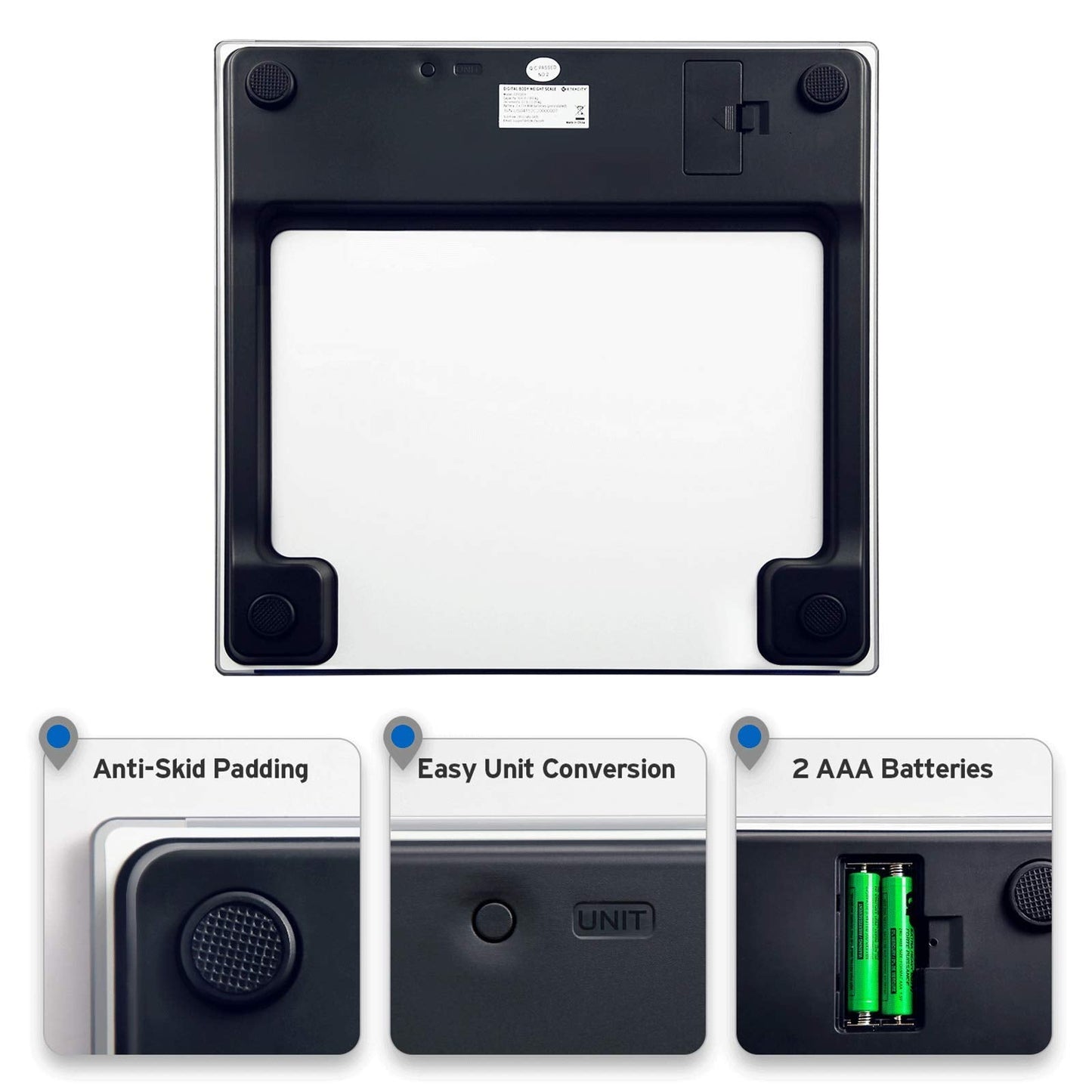 Etekcity Digital Body Weight Bathroom Scale, Large Blue LCD Backlight Display, High Precision Measurements,6mm Tempered Glass, 400 Pounds Nirvana Guru
