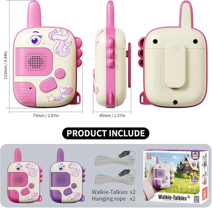 Walkie Talkies Toys for Girls:Unicorn Toys 2 Pack Birthday Gifts for 3 4 5-7 8 Year Old Girls Toy for 4 5 6 7 8-10 Year Old Camping Outdoor Games,Christmas Stocking Stuffers for Girls Kids nirvanaguru