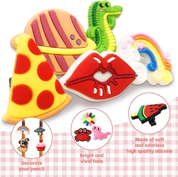 60 Pcs Cute Pencil Topper Decoration, Different Pencil Clip Designs, Suitable for School Prize, Classroom Reward, Gift Idea nirvanaguru