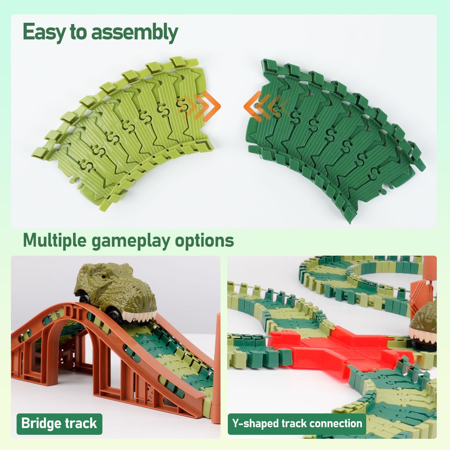 GIAT Dinosaur Track Toys - Best Birthday Gifts for 3 4 5 6 7 Year Old Boys Girls, Dinosaur Race Car Track with Light & Sound, Create A Dinosaur World Road Race Nirvana Guru