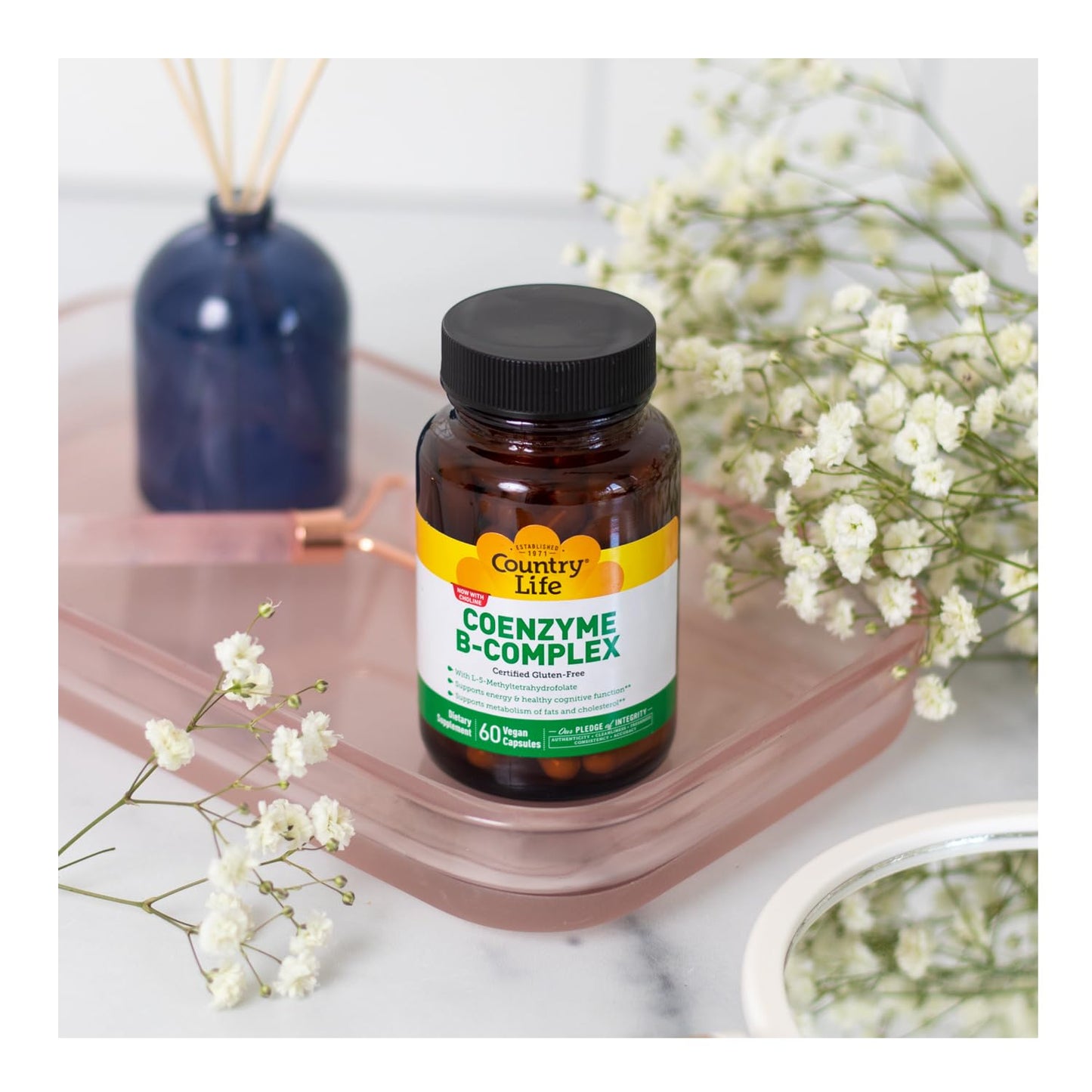 Country Life Coenzyme B-Complex, 120 Capsules – Supports Energy & Metabolism, Mood & Cognitive Function – Vegan, Gluten-Free, Bioavailable B Vitamins with Choline Nirvana Guru