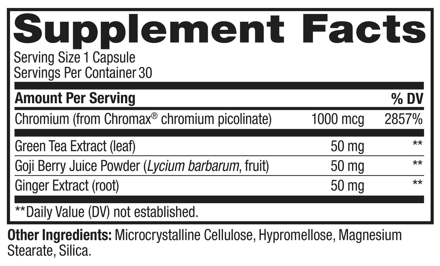 OLLY Combat Cravings, Metabolism & Energy Support Supplement,1000 mcg Chromium, Green Tea, Goji Berry, Ginger - 30 Count Nirvana Guru