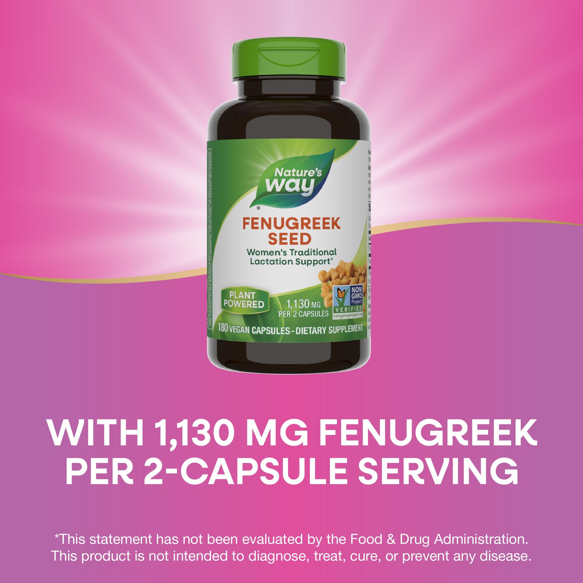 Nature's Way Fenugreek Seed Supplement, Fenugreek for Traditional Breastfeeding Lactation Support*, Non-GMO Project Verified, Vegan, 100 Capsules (Packaging May Vary) Nirvana Guru
