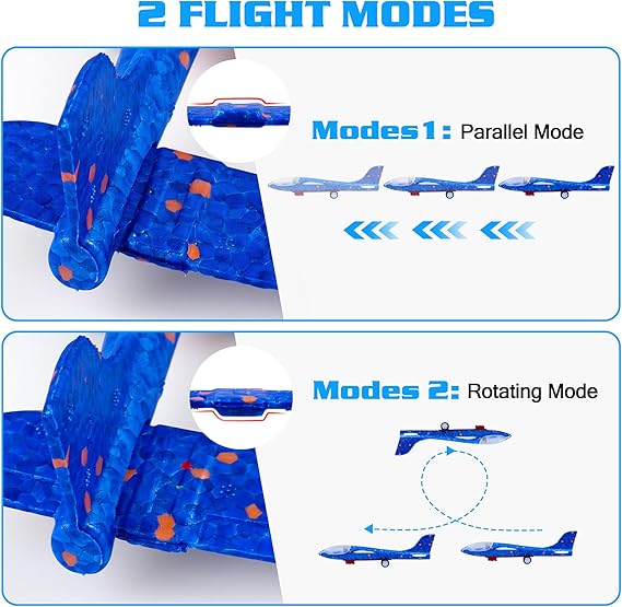 3 Pack Airplane Launcher Toys, 2 Flight Modes LED Foam Glider Catapult Plane, Outdoor Flying Toy for Kids, Birthday Gifts for Boy Girl 6+ Year Old, B-Day Party Supplies nirvanaguru