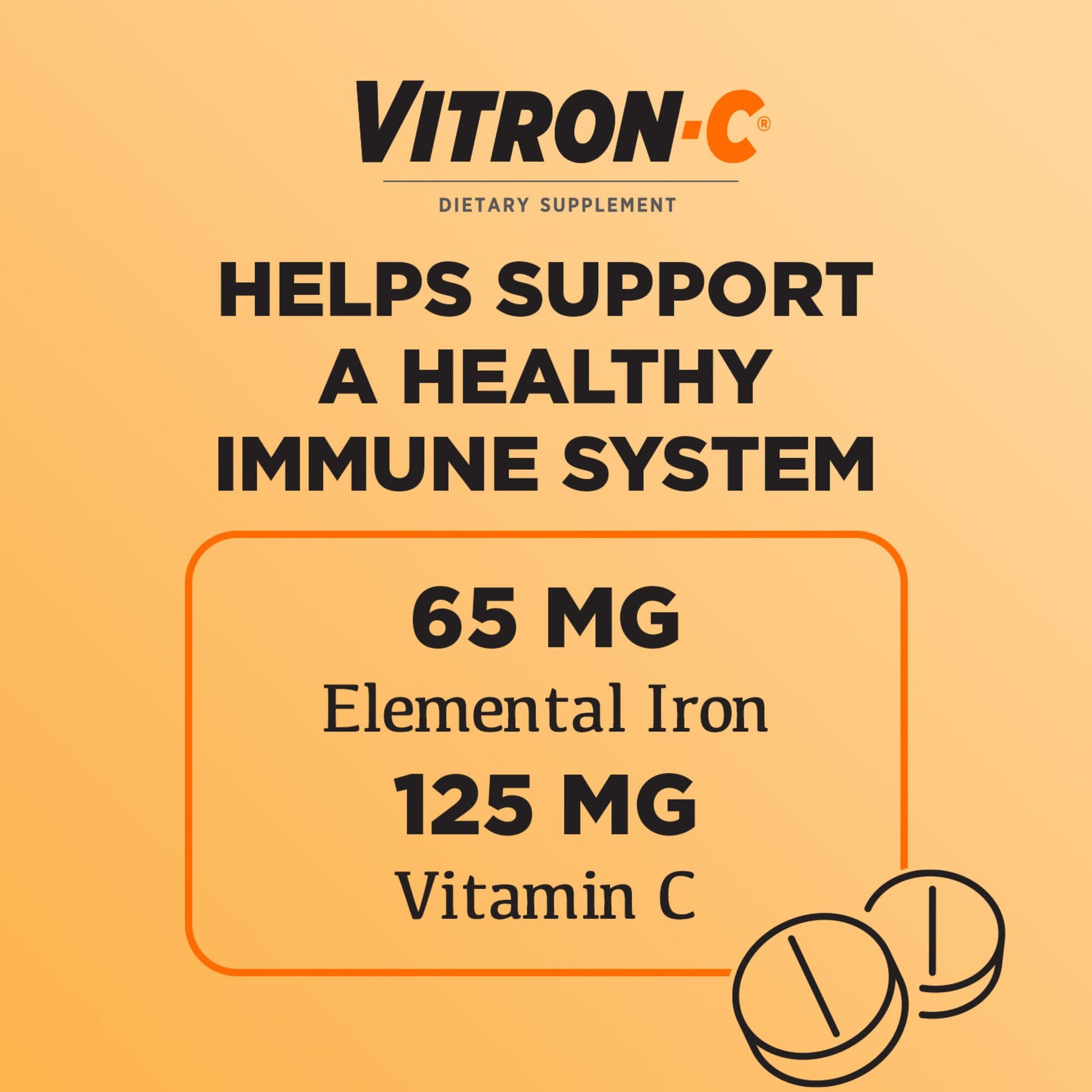 Vitron-C Iron Supplement, Immunity Support Iron Supplements with Vitamin C, Iron Pills for Immune Support, 60 Count Nirvana Guru