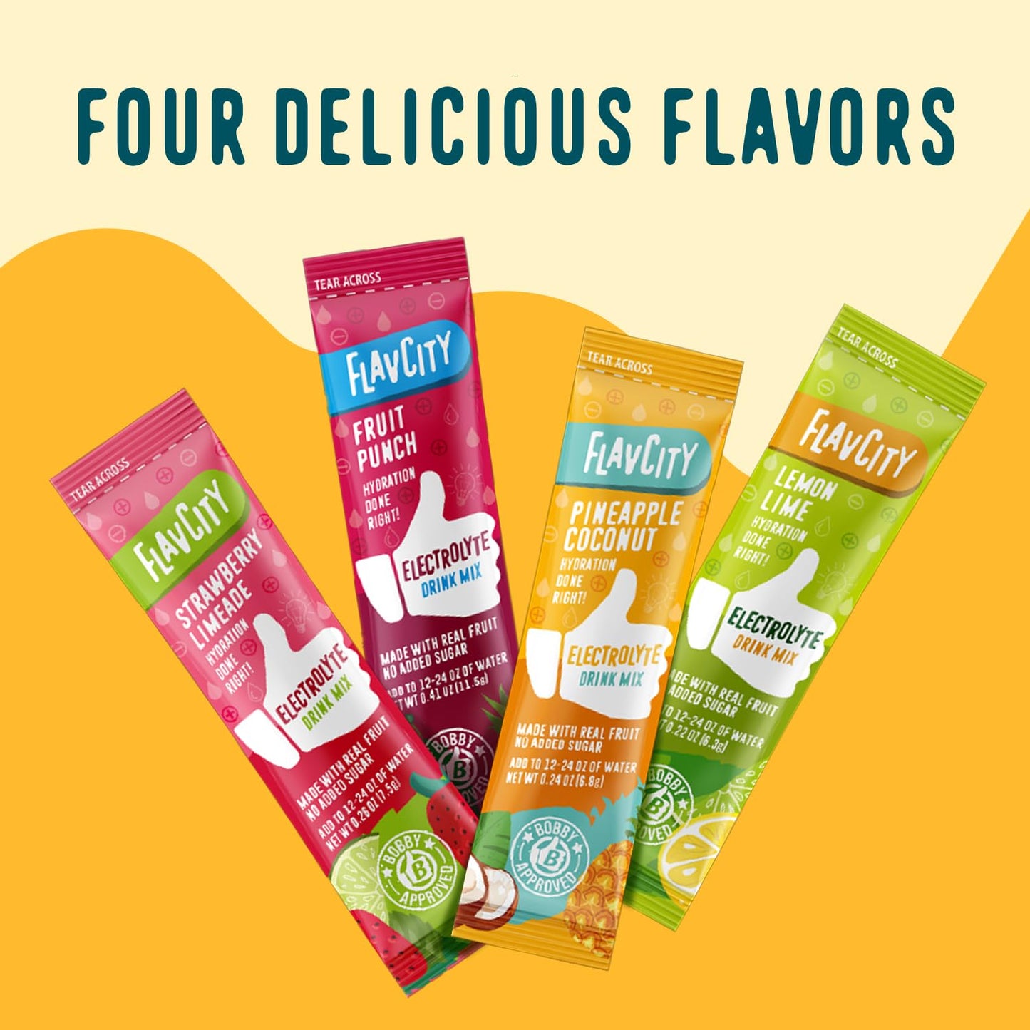 FlavCity Electrolytes Powder Packets - 28 Hydration Packets, Variety Pack - No Added Sugar - Hydration Powder with Real Fruit & Unrefined Sea Salt - Keto & Gluten-Free (28 Stick Packs) Nirvana Guru