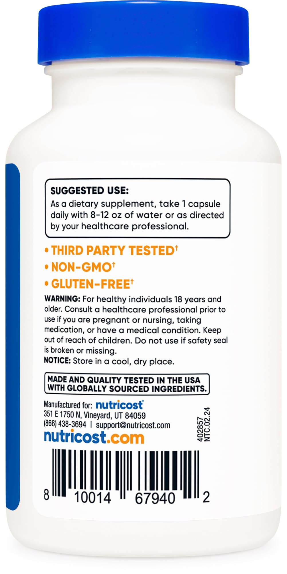 Nutricost Lactobacillus Acidophilus 10 Billion CFU, 120 Vegetarian Capsules - Nirvana Guru