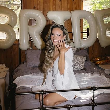 40 Inch Beige BRIDE Balloons Bachelorette for Bridal Shower, Cream White Sand Bride Mylar Foil Banner Letter Sign, Bridal Balloon Banner for Wedding Engagement Bride To Be Party Favors Decorations nirvanaguru