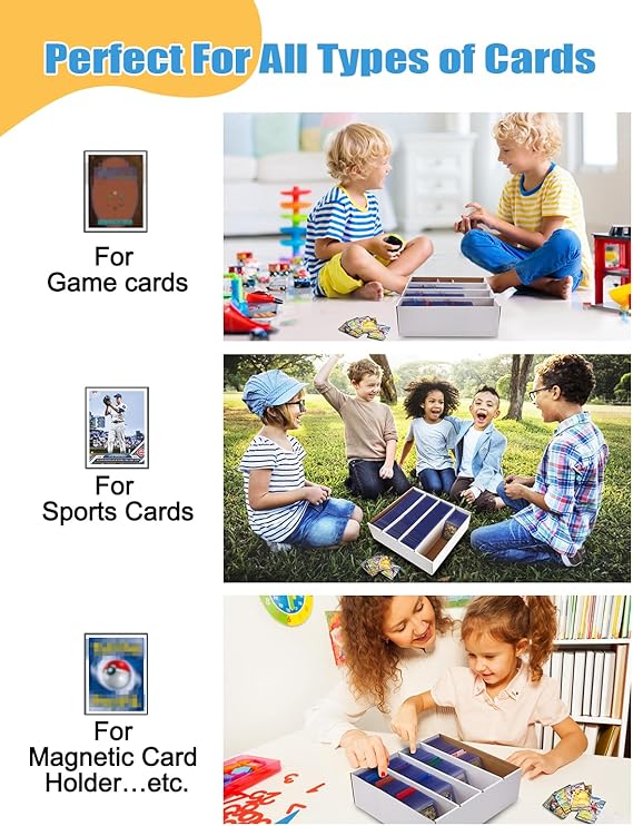 4 Pack Sports Card Boxes 3120 Count Cardboard Card Storage Box White Bulk Card Storage Baseball Card Boxes with 10 Dividers Sports Cards Storage Box for Card Game Baseball Card Storage Boxes nirvanaguru