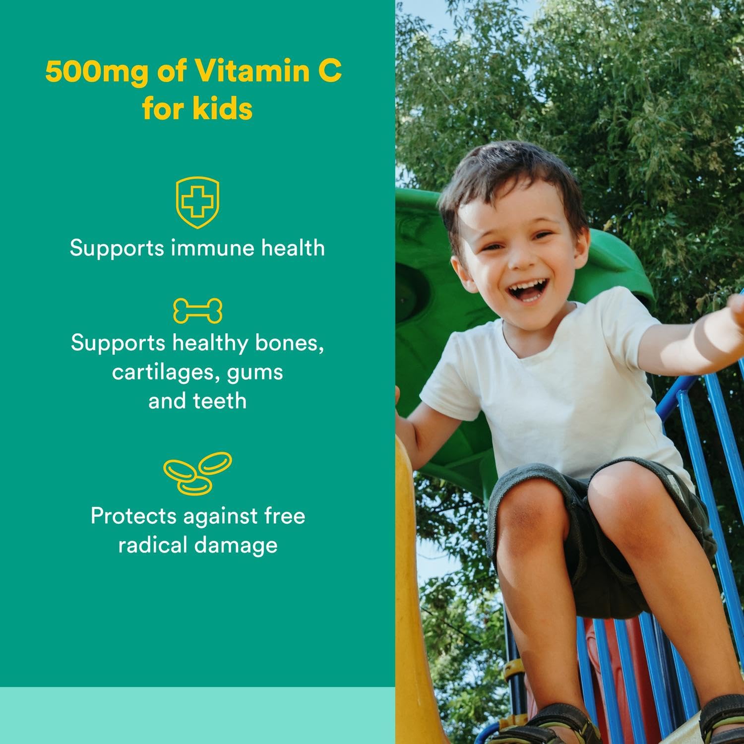 Natural Factors, Kids Chewable Vitamin C 500 mg, Supports Immune Health, Bones, Teeth and Gums, Tangy Orange, 180 Count (Pack of 1) - Nirvana Guru
